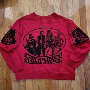 Disney Star Wars Characters Red & Black Longsleeve Sweatshirt Medium